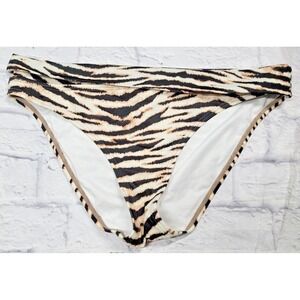 Victorias Secret Large Zebra Animal Print Fold Over Swimsuit Bottoms Bikini Swim